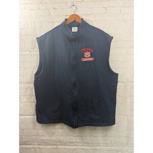 Auburn Tigers Fleece Vest Mens Size 2XL Blue TCX Apparel Full Front Zip Closure
